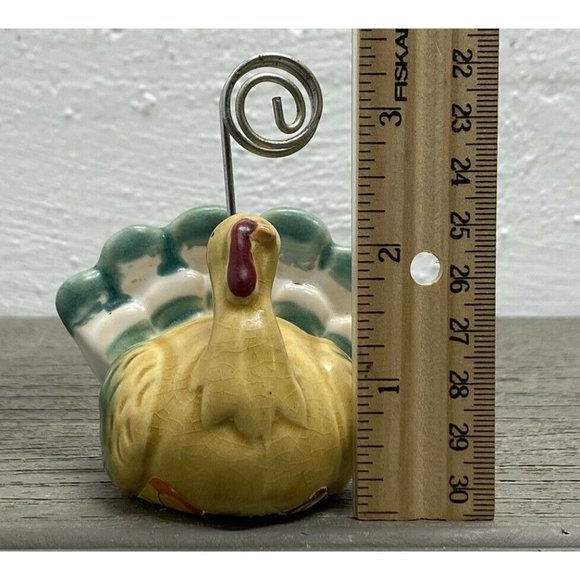 Autumn Accents Thanksgiving -  2004 Ceramic Turkey Place Card Holder ~ 718-7966 - Picture 7 of 8